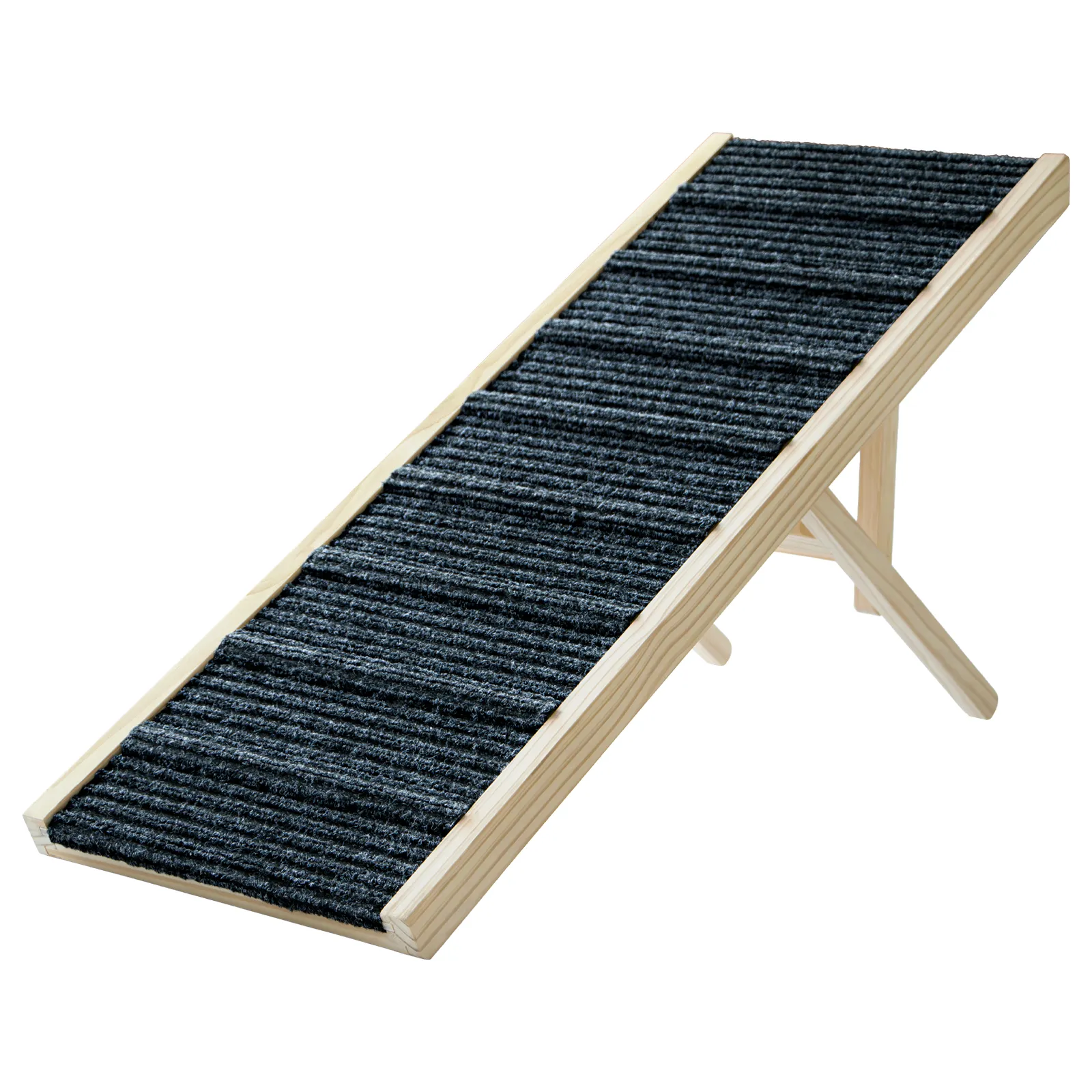 Dog Ramp for Bed, 43.5" Long Wooden Foldable Dog Ramp, 6 Adjustable Heights