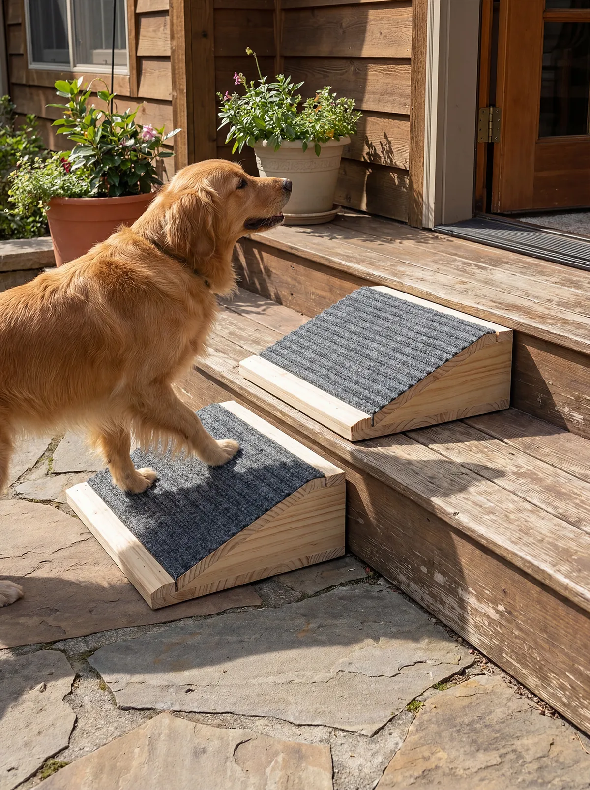 Dog Ramp for Stairs, Low-Angled Pet Stairs Ramps for Small Older Injured Dogs, Medium Dogs, 2 Pack